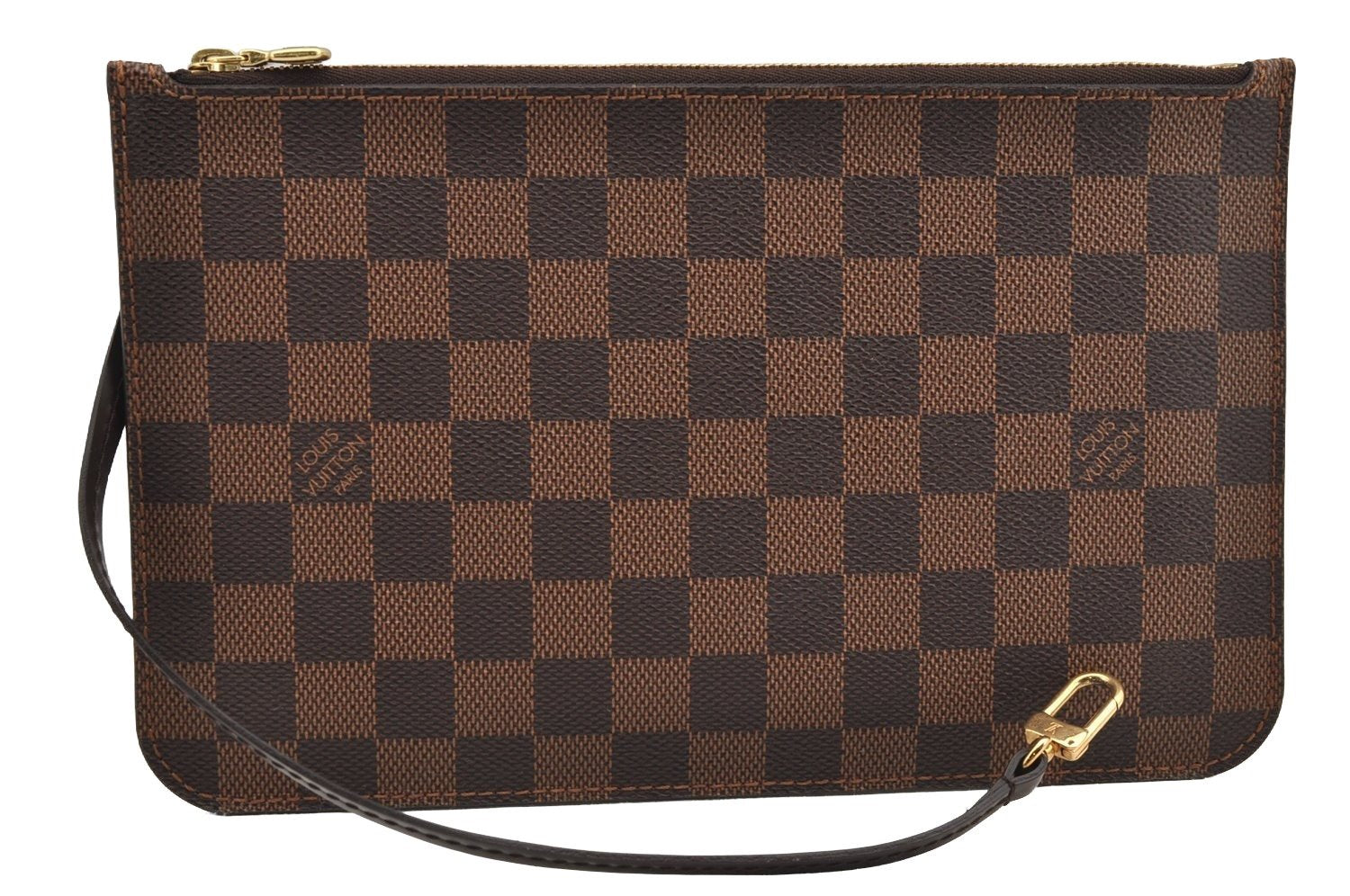 Authentic Louis Vuitton Damier Neverfull Pouch Purse Clutch Bag LV 4670I