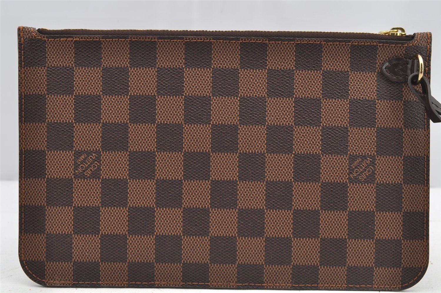 Authentic Louis Vuitton Damier Neverfull Pouch Purse Clutch Bag LV 4670I