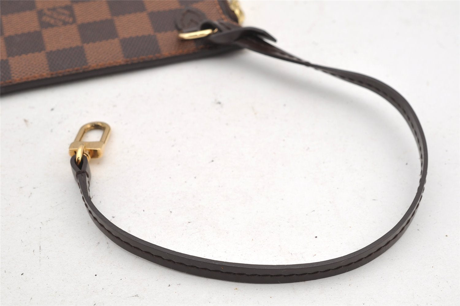 Authentic Louis Vuitton Damier Neverfull Pouch Purse Clutch Bag LV 4670I