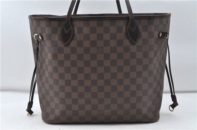 Authentic Louis Vuitton Damier Neverfull MM Tote Bag N51105 LV 4704D