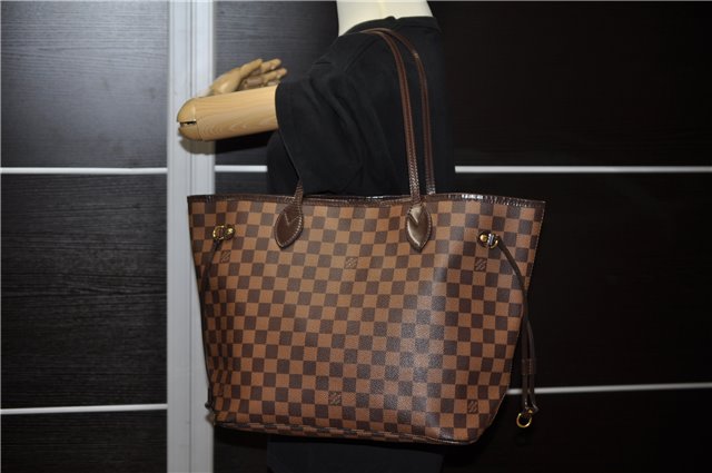 Authentic Louis Vuitton Damier Neverfull MM Shoulder Tote Bag N51105 LV 4771F