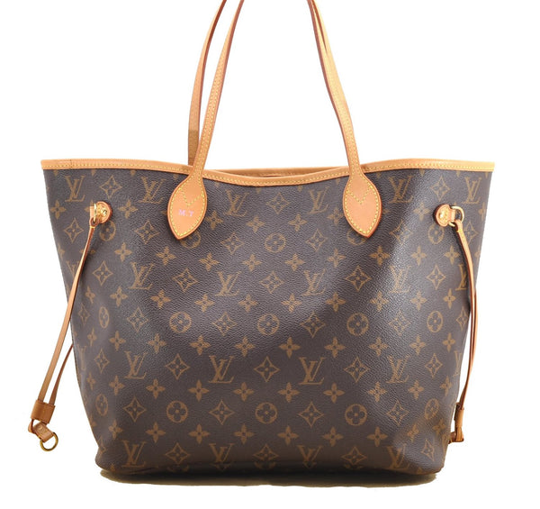 Authentic Louis Vuitton Monogram Neverfull MM Shoulder Tote Bag M40156 LV 4893F