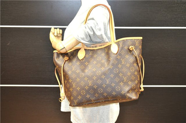 Authentic Louis Vuitton Monogram Neverfull MM Shoulder Tote Bag M40156 LV 4893F