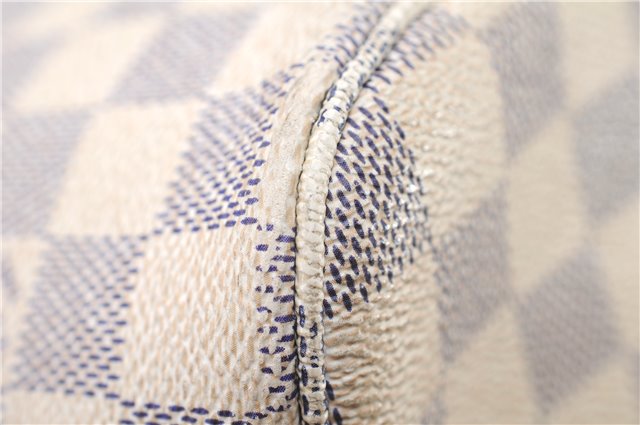 Authentic Louis Vuitton Damier Azur Neverfull MM Tote Bag N51107 LV 4988F