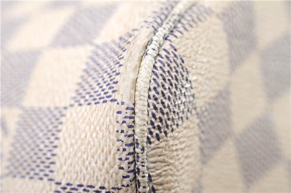 Authentic Louis Vuitton Damier Azur Neverfull MM Tote Bag N51107 LV 4988F