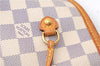 Authentic Louis Vuitton Damier Azur Neverfull MM Tote Bag N51107 LV 4988F