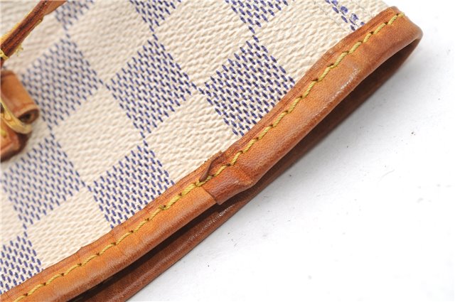 Authentic Louis Vuitton Damier Azur Neverfull MM Tote Bag N51107 LV 4988F