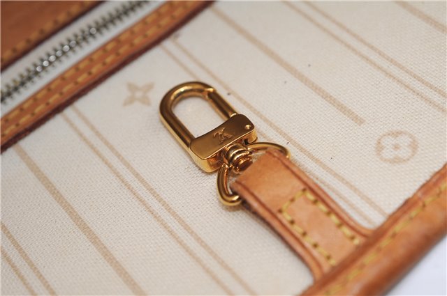 Authentic Louis Vuitton Damier Azur Neverfull MM Tote Bag N51107 LV 4988F