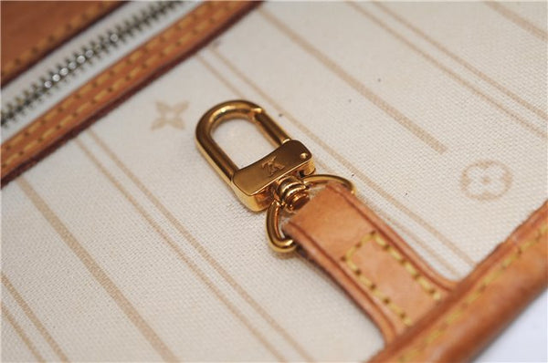 Authentic Louis Vuitton Damier Azur Neverfull MM Tote Bag N51107 LV 4988F