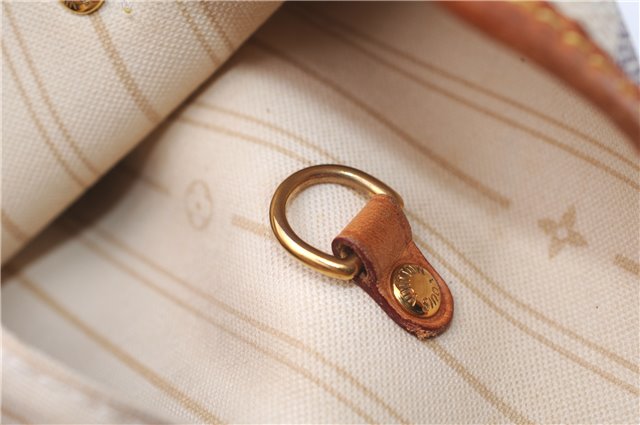 Authentic Louis Vuitton Damier Azur Neverfull MM Tote Bag N51107 LV 4988F