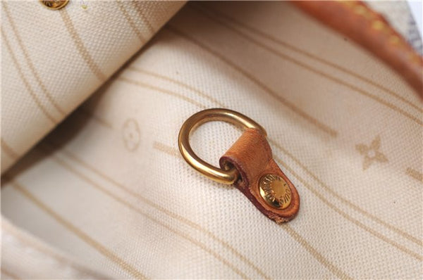 Authentic Louis Vuitton Damier Azur Neverfull MM Tote Bag N51107 LV 4988F