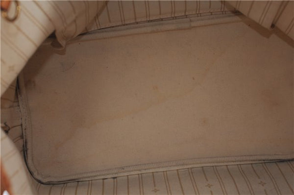 Authentic Louis Vuitton Damier Azur Neverfull MM Tote Bag N51107 LV 4988F