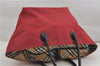 Authentic BURBERRY BLUE LABEL Shoulder Tote Bag Nylon Leather Red Beige 5378D