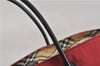 Authentic BURBERRY BLUE LABEL Shoulder Tote Bag Nylon Leather Red Beige 5378D