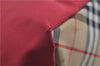 Authentic BURBERRY BLUE LABEL Shoulder Tote Bag Nylon Leather Red Beige 5378D