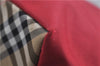 Authentic BURBERRY BLUE LABEL Shoulder Tote Bag Nylon Leather Red Beige 5378D