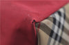 Authentic BURBERRY BLUE LABEL Shoulder Tote Bag Nylon Leather Red Beige 5378D