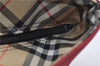 Authentic BURBERRY BLUE LABEL Shoulder Tote Bag Nylon Leather Red Beige 5378D