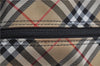 Authentic BURBERRY BLUE LABEL Shoulder Tote Bag Nylon Leather Red Beige 5378D