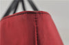 Authentic BURBERRY BLUE LABEL Shoulder Tote Bag Nylon Leather Red Beige 5378D
