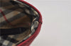 Authentic BURBERRY BLUE LABEL Shoulder Tote Bag Nylon Leather Red Beige 5378D