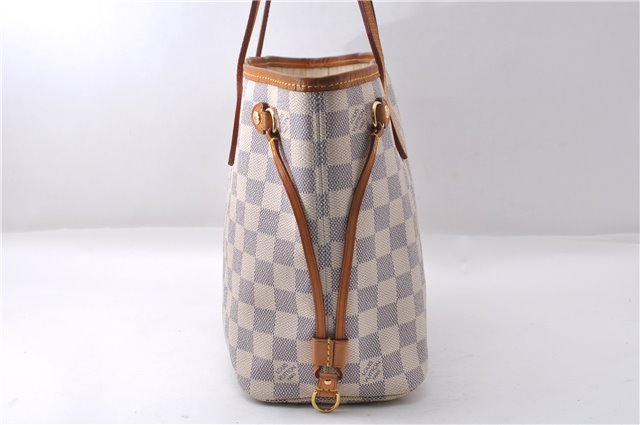 Authentic Louis Vuitton Damier Azur Neverfull PM Tote Bag N51110 LV 5388D