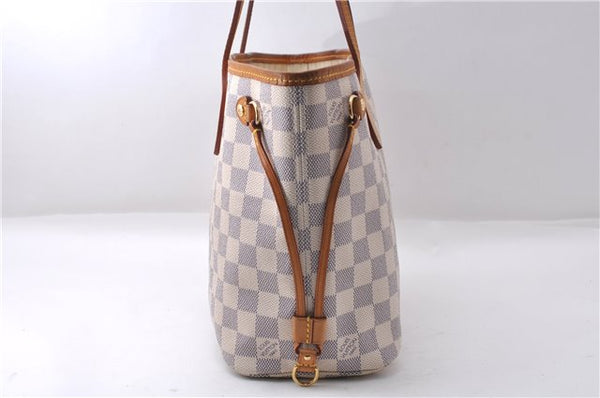 Authentic Louis Vuitton Damier Azur Neverfull PM Tote Bag N51110 LV 5388D