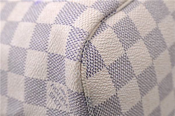 Authentic Louis Vuitton Damier Azur Neverfull PM Tote Bag N51110 LV 5388D