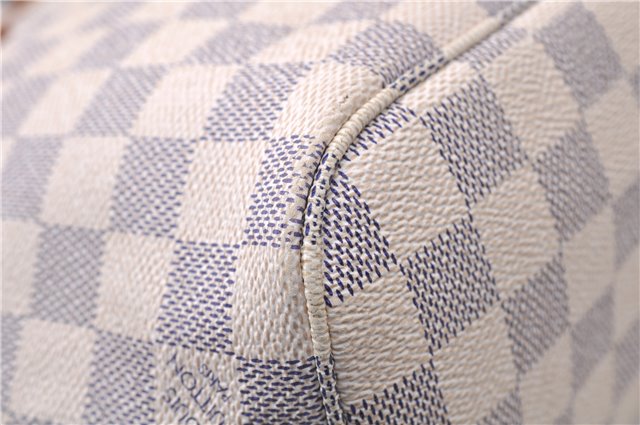 Authentic Louis Vuitton Damier Azur Neverfull PM Tote Bag N51110 LV 5388D
