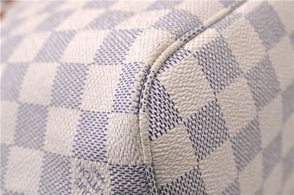 Authentic Louis Vuitton Damier Azur Neverfull PM Tote Bag N51110 LV 5388D