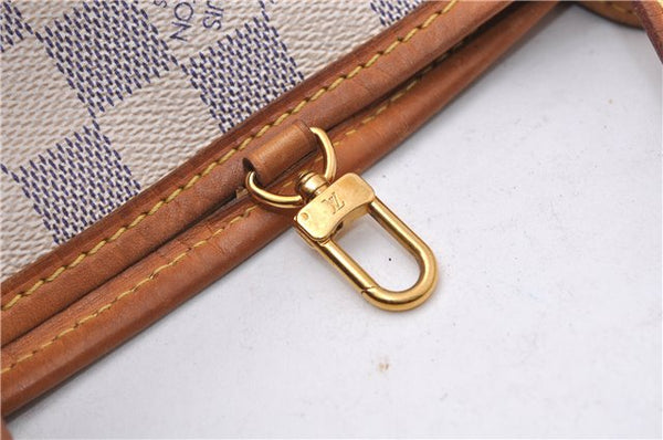 Authentic Louis Vuitton Damier Azur Neverfull PM Tote Bag N51110 LV 5388D