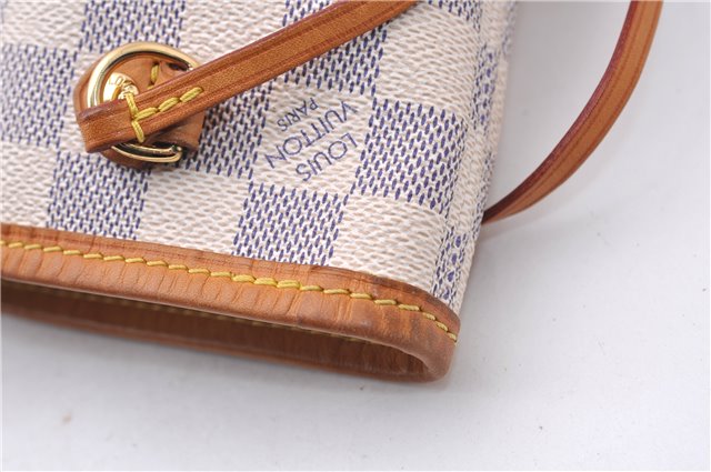Authentic Louis Vuitton Damier Azur Neverfull PM Tote Bag N51110 LV 5388D