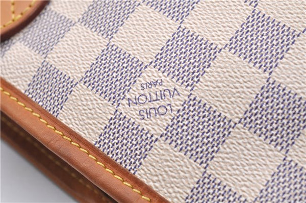 Authentic Louis Vuitton Damier Azur Neverfull PM Tote Bag N51110 LV 5388D