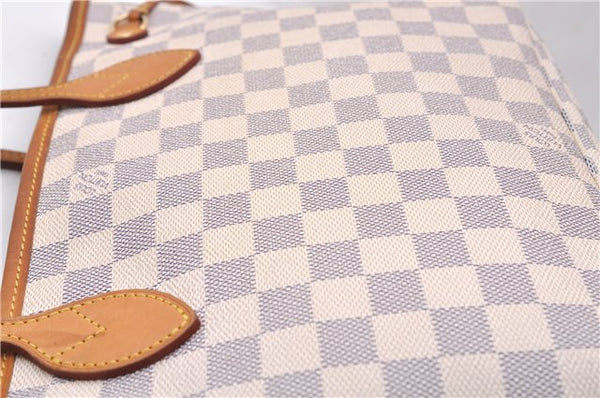 Authentic Louis Vuitton Damier Azur Neverfull PM Tote Bag N51110 LV 5388D