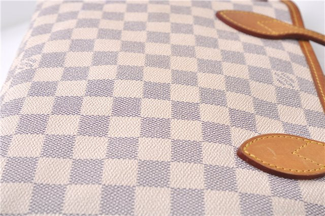 Authentic Louis Vuitton Damier Azur Neverfull PM Tote Bag N51110 LV 5388D