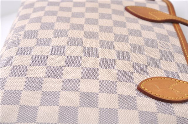 Authentic Louis Vuitton Damier Azur Neverfull PM Tote Bag N51110 LV 5388D