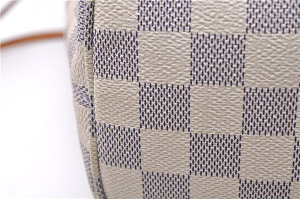 Authentic Louis Vuitton Damier Azur Neverfull PM Tote Bag N51110 LV 5388D