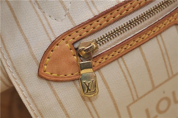 Authentic Louis Vuitton Damier Azur Neverfull PM Tote Bag N51110 LV 5388D