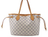 Authentic Louis Vuitton Damier Azur Neverfull PM Tote Bag N51110 LV 5431E
