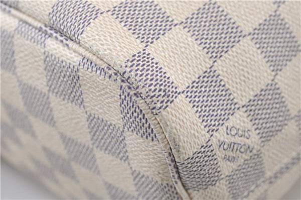 Authentic Louis Vuitton Damier Azur Neverfull PM Tote Bag N51110 LV 5431E