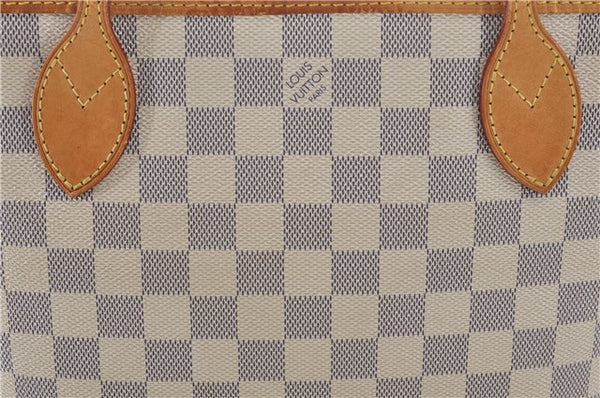 Authentic Louis Vuitton Damier Azur Neverfull PM Tote Bag N51110 LV 5431E