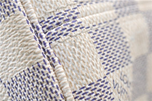 Authentic Louis Vuitton Damier Azur Neverfull PM Tote Bag N51110 LV 5431E