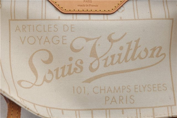 Authentic Louis Vuitton Damier Azur Neverfull PM Tote Bag N51110 LV 5431E