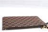 Authentic Louis Vuitton Damier Neverfull Pouch Purse Clutch Bag LV 5456E