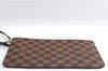 Authentic Louis Vuitton Damier Neverfull Pouch Purse Clutch Bag LV 5456E