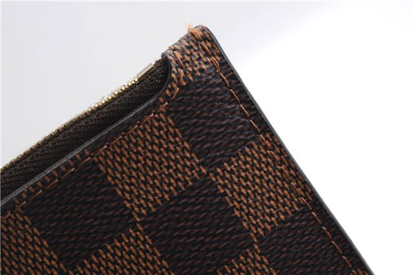 Authentic Louis Vuitton Damier Neverfull Pouch Purse Clutch Bag LV 5456E