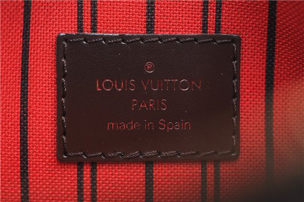 Authentic Louis Vuitton Damier Neverfull Pouch Purse Clutch Bag LV 5456E