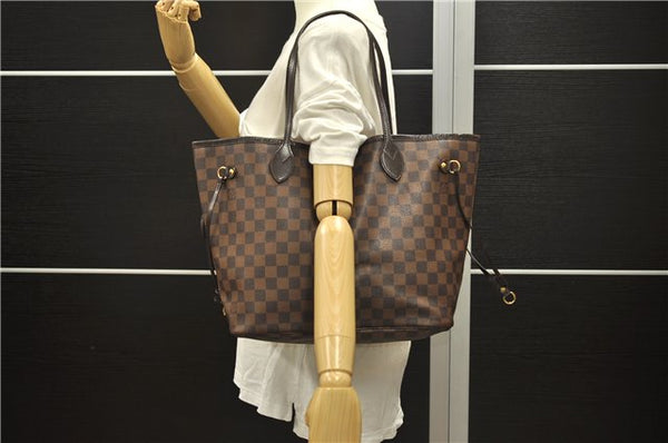 Authentic Louis Vuitton Damier Neverfull MM Tote Bag N51105 LV 5490D