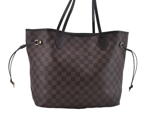 Authentic Louis Vuitton Damier Neverfull MM Tote Bag N51105 LV 5530D
