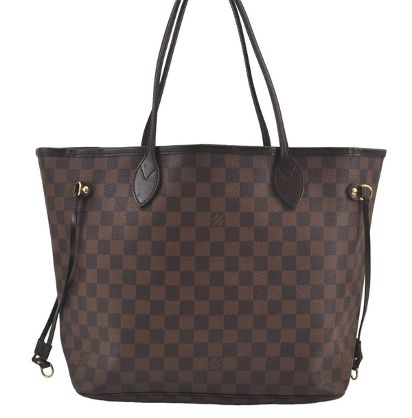 Authentic Louis Vuitton Damier Neverfull MM Tote Bag N51105 LV 5539D